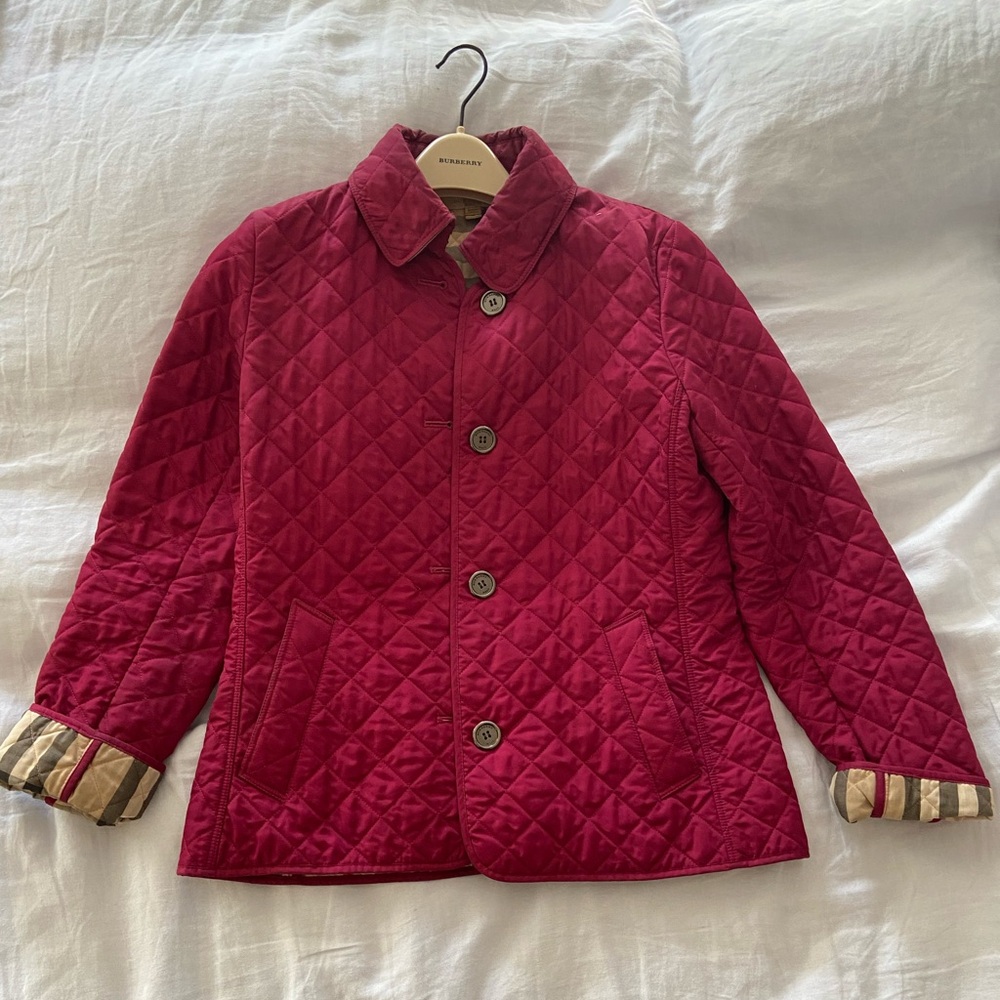Burberry Burgundy Quilted Jacket